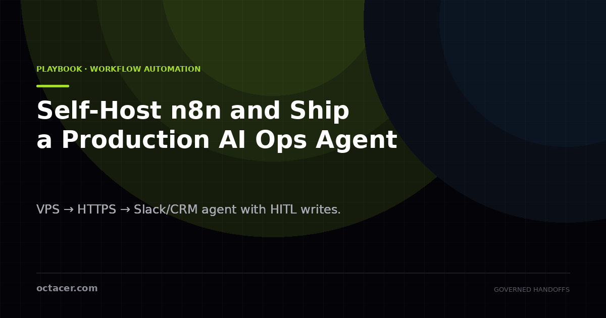 Self-Host n8n and Ship a Production AI Ops Agent