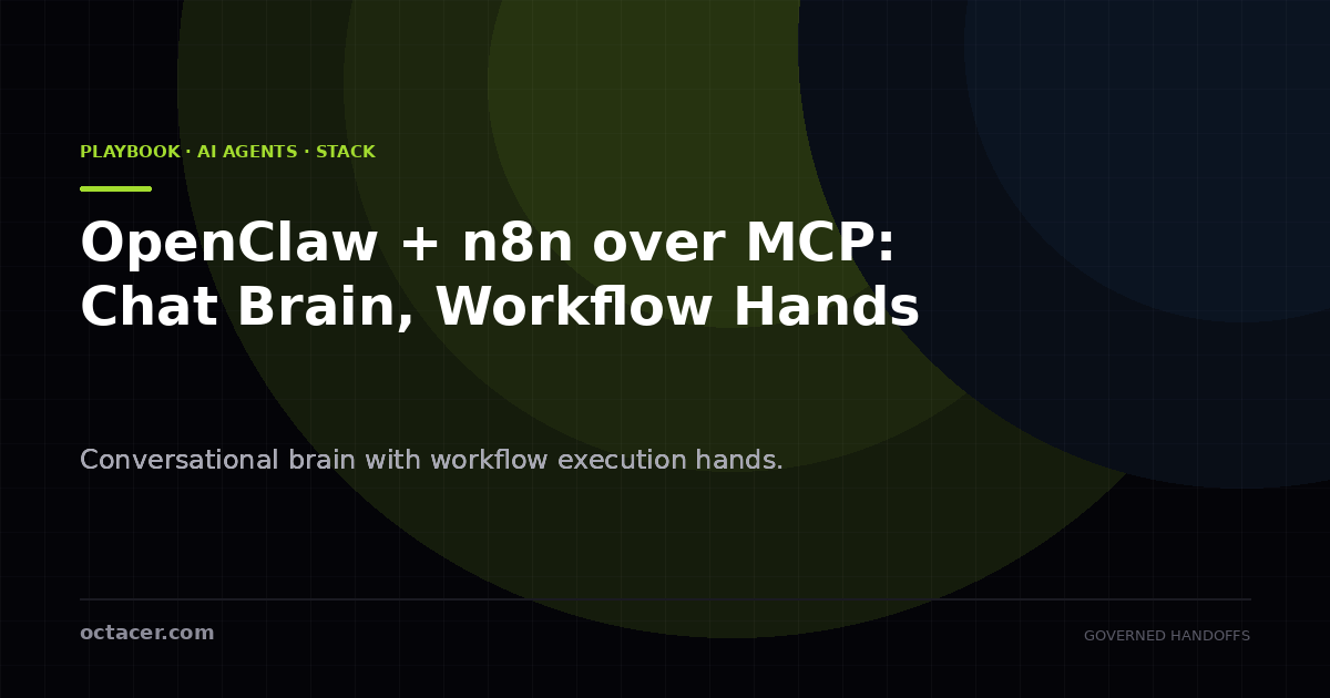 OpenClaw + n8n over MCP: Chat Brain, Workflow Hands